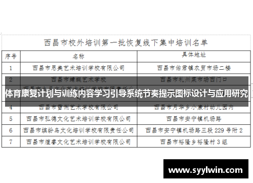体育康复计划与训练内容学习引导系统节奏提示图标设计与应用研究