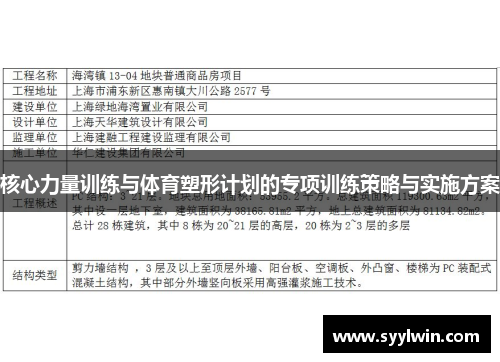核心力量训练与体育塑形计划的专项训练策略与实施方案